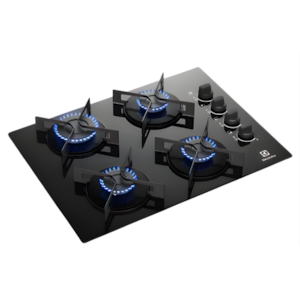 Cooktop Electrolux 4 Bocas Efficient Grade De Aco Fosco Bivolt KE4GR Preto