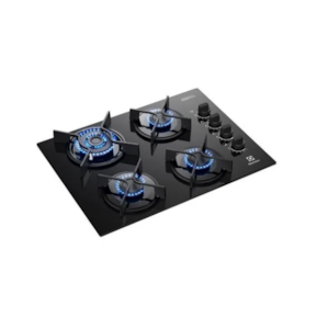Cooktop Electrolux 4 Bocas Experience Tripla Chama E Grade De Ferro Bivolt KE4GC Preto