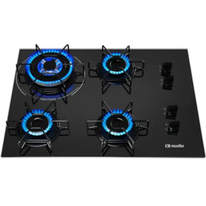 Cooktop Mueller 4 Bocas com Queimador Tripla Chama MCG134BG1 Preto