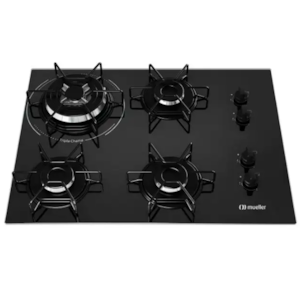 Cooktop Mueller 4 Bocas com Queimador Tripla Chama MCG134BG1 Preto