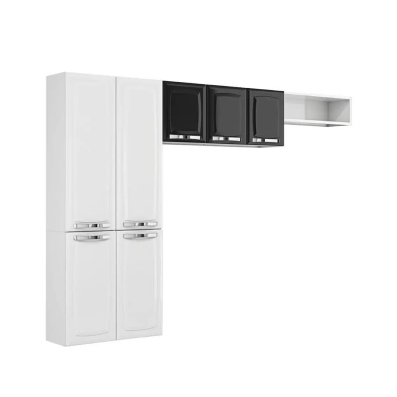 Cozinha Compacta Itatiaia Rose 7 Portas sem Balcao Branco/Preto-250fc072-1ad1-4509-8a3a-85cf0e2d217f