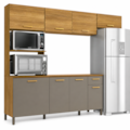 Cozinha Compacta Kappesberg 8 Portas 1 Gaveta Nogueira/Fendi de Madeira-8787480e-7b53-4c7f-8b39-66bec489b07b
