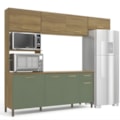Cozinha Compacta Kappesberg 8 Portas 1 Gaveta Nogueira/Verde Oliva de Madeira-215d42af-e909-4d6a-8886-b5365e5d0566
