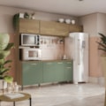 Cozinha Compacta Kappesberg 8 Portas 1 Gaveta Nogueira/Verde Oliva de Madeira-6e5c10ef-771e-4ded-8fa8-af3c4401b55f