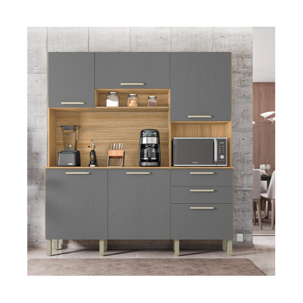 Cozinha Compacta Kits Parana Ferrara 6 Portas 2 Gavetas Freijo/Gris-1c6f0c4f-401d-4ce4-a091-e4ad228930b4