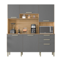 Cozinha Compacta Kits Parana Ferrara 6 Portas 2 Gavetas Freijo/Gris-e336dbb2-d72d-43ea-b15d-7232f865adb3