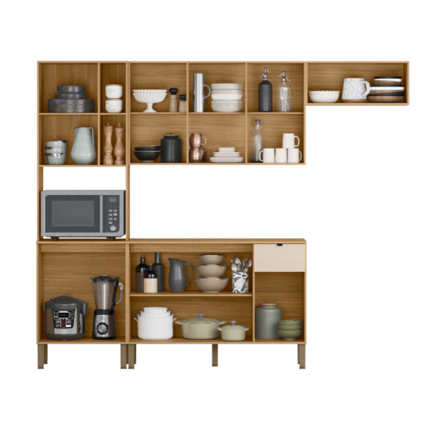 Cozinha Compacta Kits Parana Vert Plus 9 Portas 1 Gaveta Freijo/Freijo-3d7f5ebf-0bf3-48e2-823a-e3e955dfb999