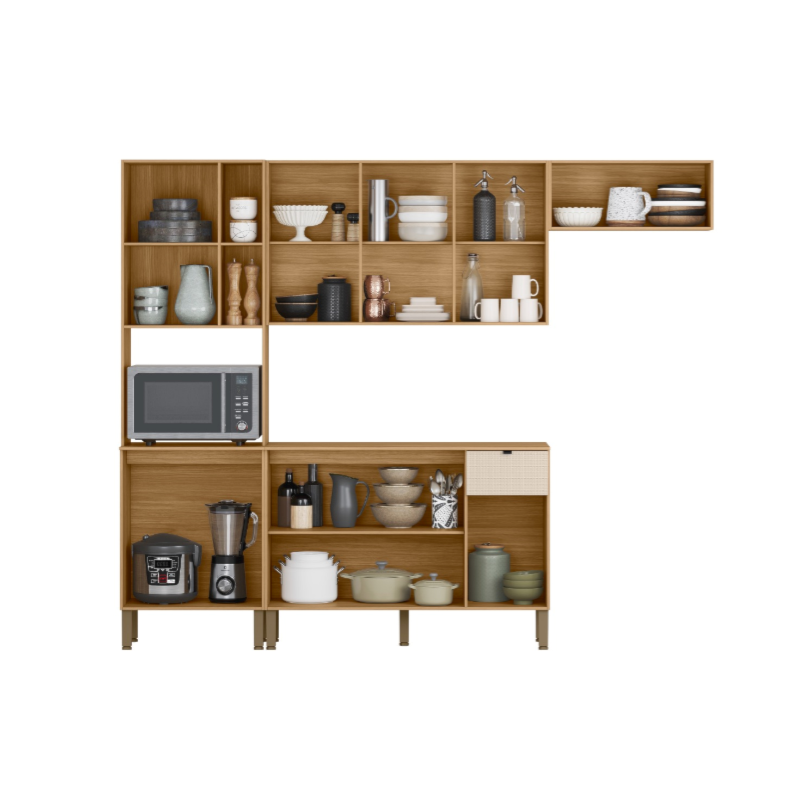 Cozinha Compacta Kits Parana Vert Plus 9 Portas 1 Gaveta Freijo/Freijo