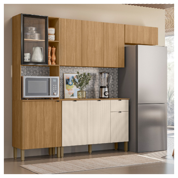 Cozinha Compacta Kits Parana Vert Plus 9 Portas 1 Gaveta Freijo/Freijo-c8f0eec8-8b9a-47fd-ad37-10008a34a1f6