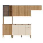 Cozinha Compacta Kits Parana Vert Plus 9 Portas 1 Gaveta Freijo/Freijo