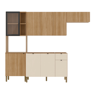 Cozinha Compacta Kits Parana Vert Plus 9 Portas 1 Gaveta Freijo/Freijo