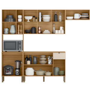 Cozinha Compacta Kits Parana Vert Plus 9 Portas 1 Gaveta Freijo/Soft