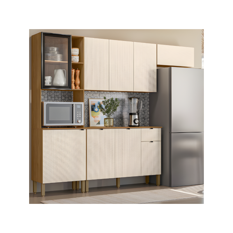 Cozinha Compacta Kits Parana Vert Plus 9 Portas 1 Gaveta Freijo/Soft-3f764476-7993-43fb-bb7c-e7fc3c5199e6