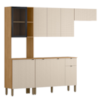 Cozinha Compacta Kits Parana Vert Plus 9 Portas 1 Gaveta Freijo/Soft