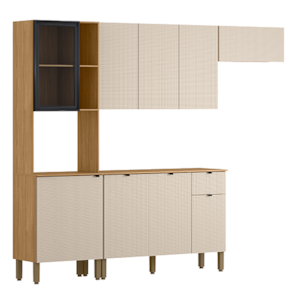 Cozinha Compacta Kits Parana Vert Plus 9 Portas 1 Gaveta Freijo/Soft