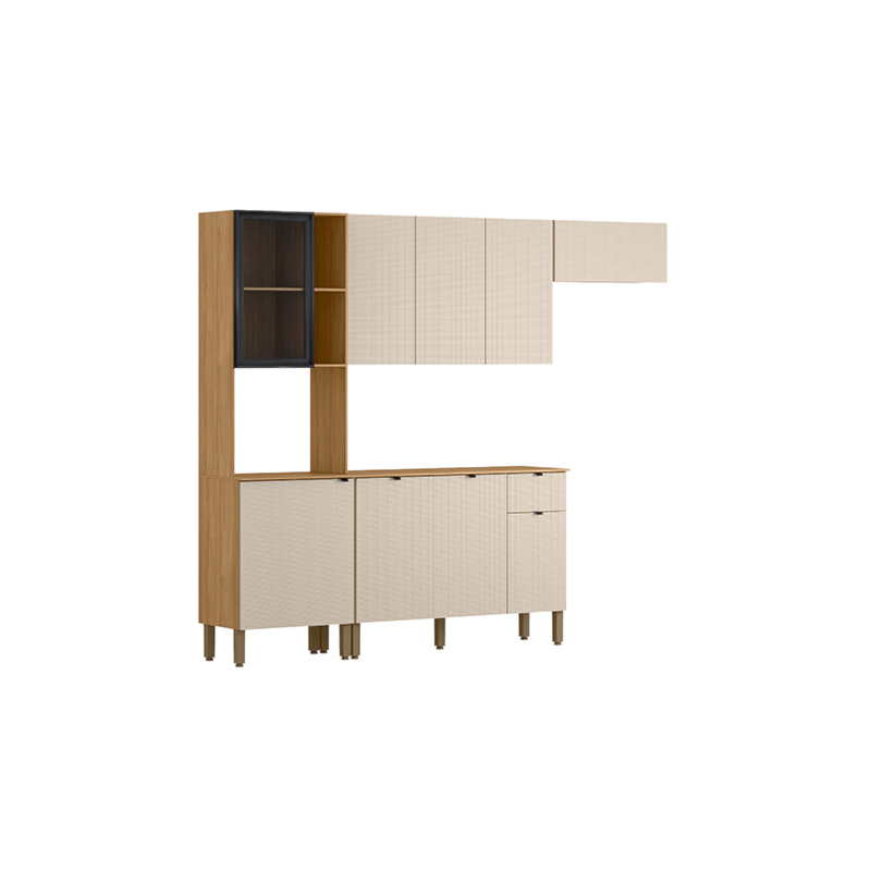 Cozinha Compacta Kits Parana Vert Plus 9 Portas 1 Gaveta Freijo/Soft