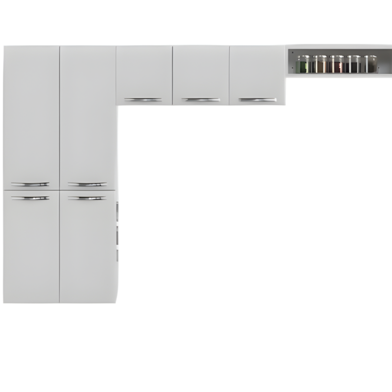 Cozinha Compacta Telasul Esmeralda 7 Portas 1 Nicho sem Vidro Branco