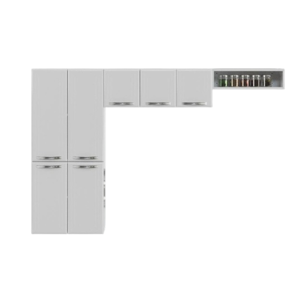 Cozinha Compacta Telasul Esmeralda 7 Portas 1 Nicho sem Vidro Branco-460c9481-b69b-400c-8548-b618b32343a7