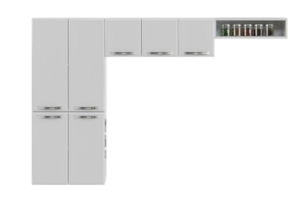 Cozinha Compacta Telasul Esmeralda 7 Portas 1 Nicho sem Vidro Branco