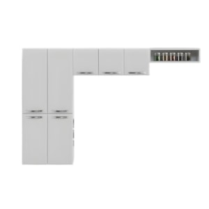 Cozinha Compacta Telasul Esmeralda 7 Portas 1 Nicho sem Vidro Branco