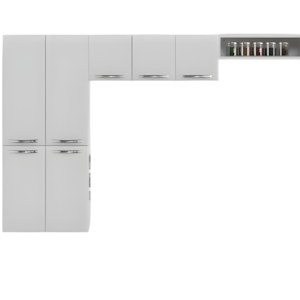 Cozinha Compacta Telasul Esmeralda 7 Portas 1 Nicho sem Vidro Branco