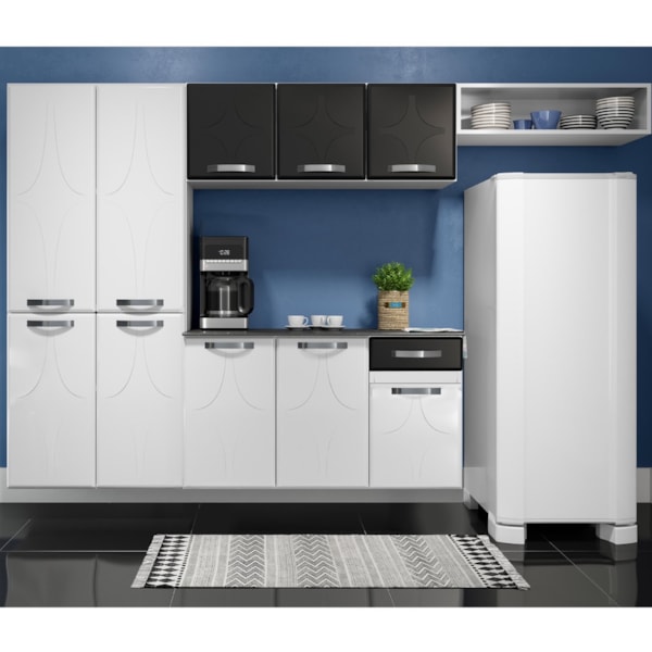 Cozinha Compacta Telasul Rubi Smart 10 Portas 2 Gavetas Preta com Balcao Suspenso Marmore Preto-fbd156ca-d4fa-48d9-8dc1-ce794d9a3334