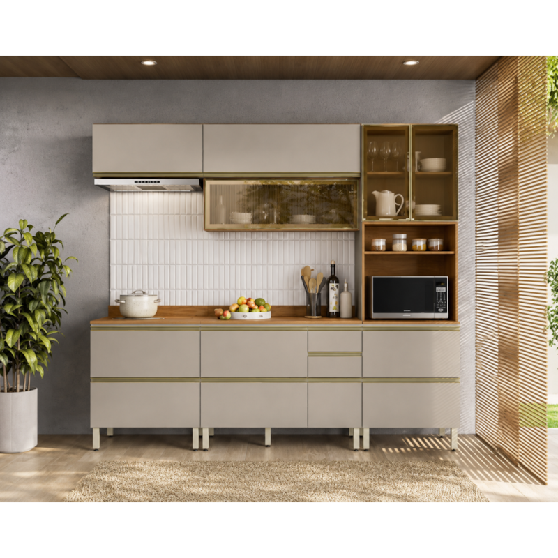 Cozinha Completa Proença 7 Portas 7 Gavetas com Vidro Dp2705rf Nogueira/Nude Prime Tx - Demóbile-1c38582f-0643-4a15-b944-bd296ec67f04