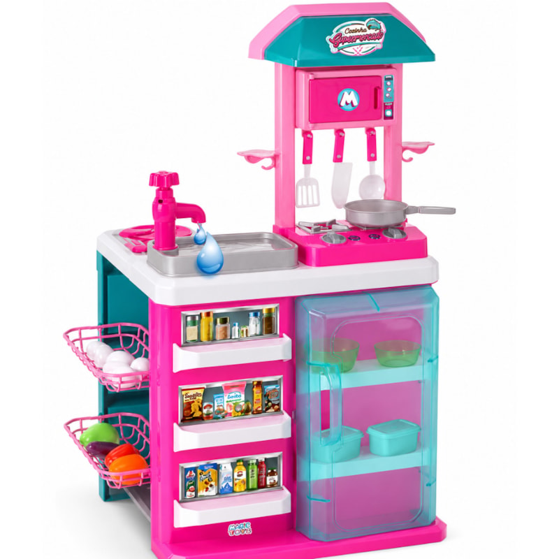 Cozinha Infantil Magic Toys Gourmet Rosa com Acessórios-be967c7e-6f2a-482b-bd52-c3eab4c60e67