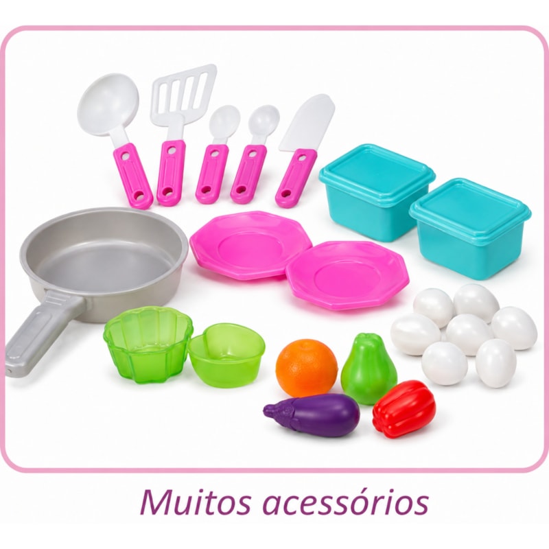 Cozinha Infantil Magic Toys Gourmet Rosa com Acessórios-72d5cc8e-98ac-43e1-ac89-aefb9461573c