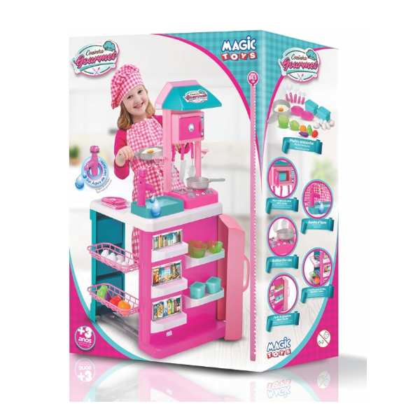 Cozinha Infantil Magic Toys Gourmet Rosa com Acessórios-2ca5e886-dbbd-4346-88ac-3762a8cb273d