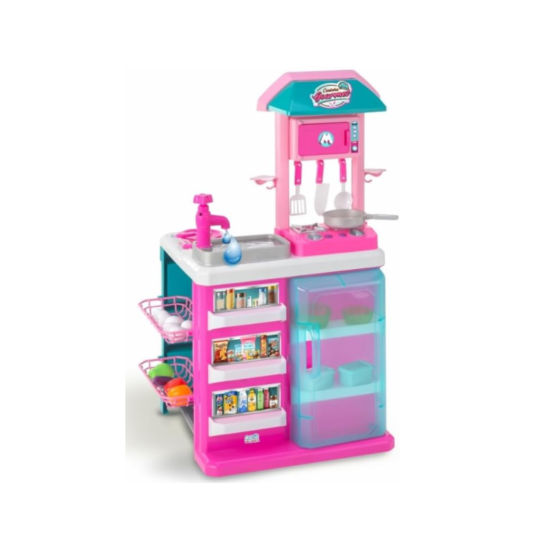 Cozinha Infantil Magic Toys Gourmet Rosa com Acessórios