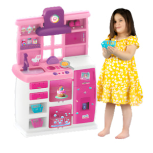 Cozinha Infantil Magic Toys Master Rosa com Acessórios