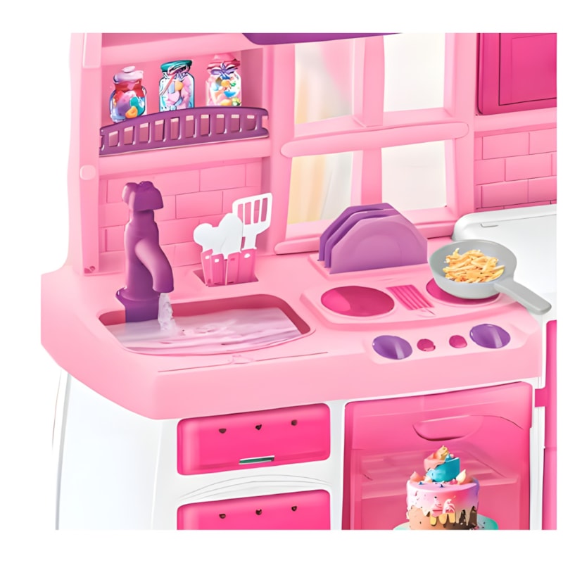 Cozinha Infantil Magic Toys Master Rosa com Acessórios-b07cbac6-37f2-4237-add0-49b4852a29a8