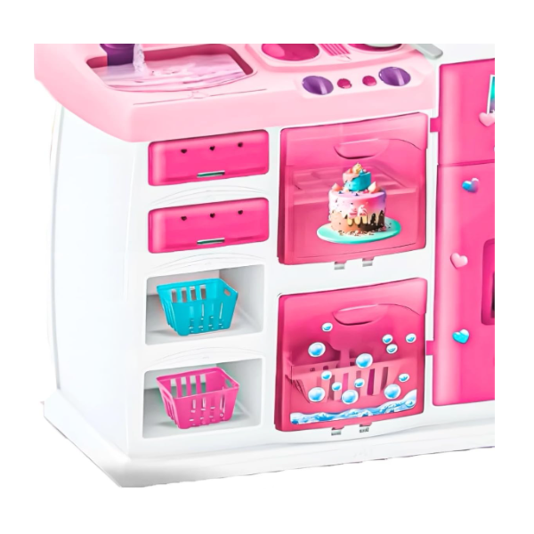 Cozinha Infantil Magic Toys Master Rosa com Acessórios-d23e8c22-759c-4775-84dc-f5bcfd84e18d