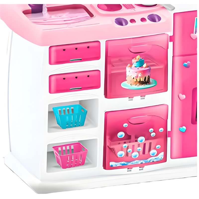 Cozinha Infantil Magic Toys Master Rosa com Acessórios-a9795925-848b-43a0-869e-182ae056387a