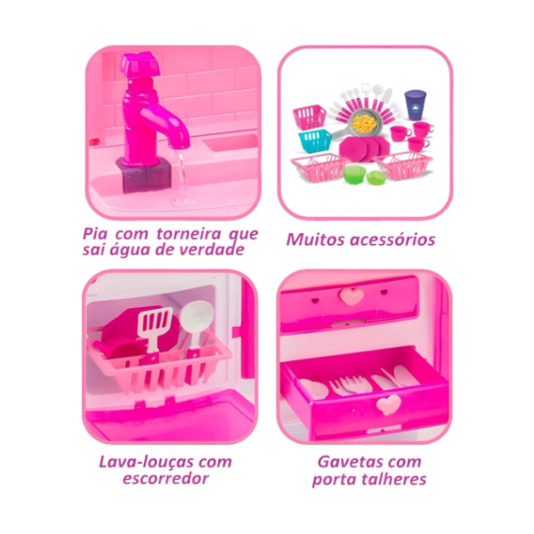 Cozinha Infantil Magic Toys Master Rosa com Acessórios-a1146dde-4b3b-4943-9452-0b6b455f870b