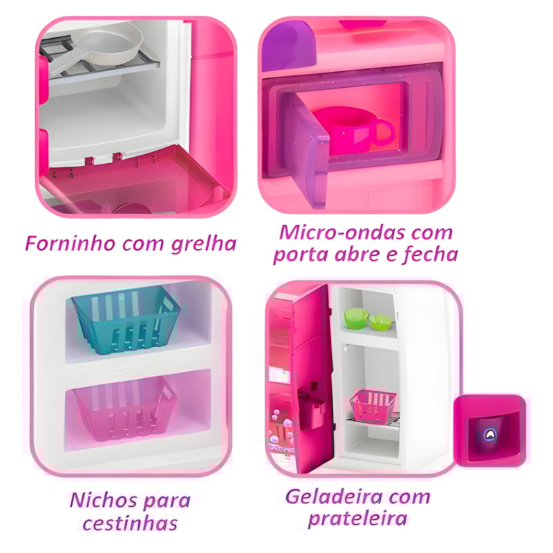Cozinha Infantil Magic Toys Master Rosa com Acessórios-be13d447-716c-41d3-9d59-8dce05572a3b