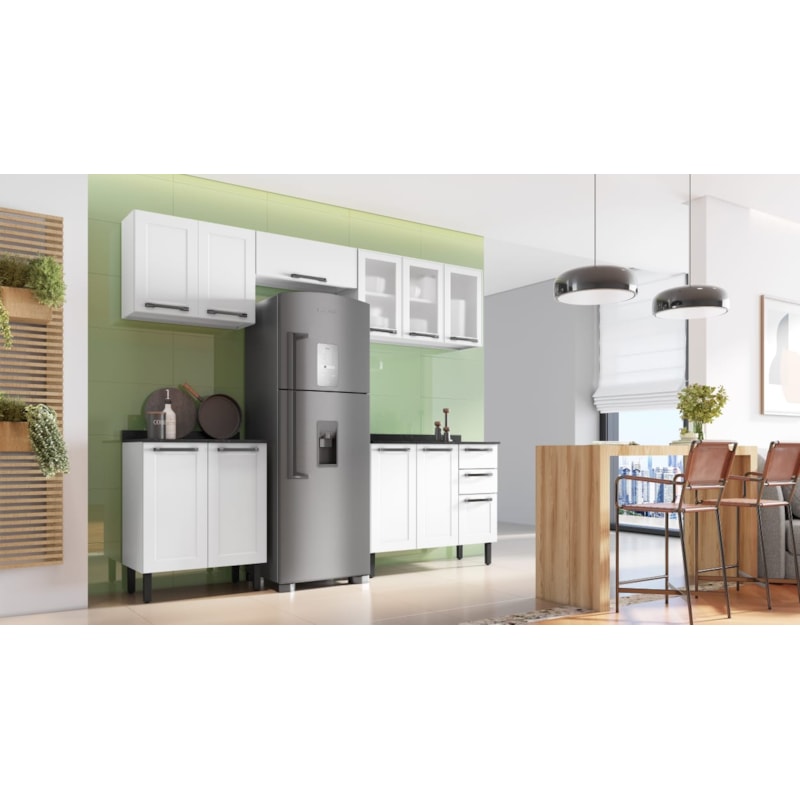 Cozinha Itatiaia Florenca 11 Portas 2 Gavetas Branco ARM-70/ARM-70/BALC-105/ARM-105/BALC-70