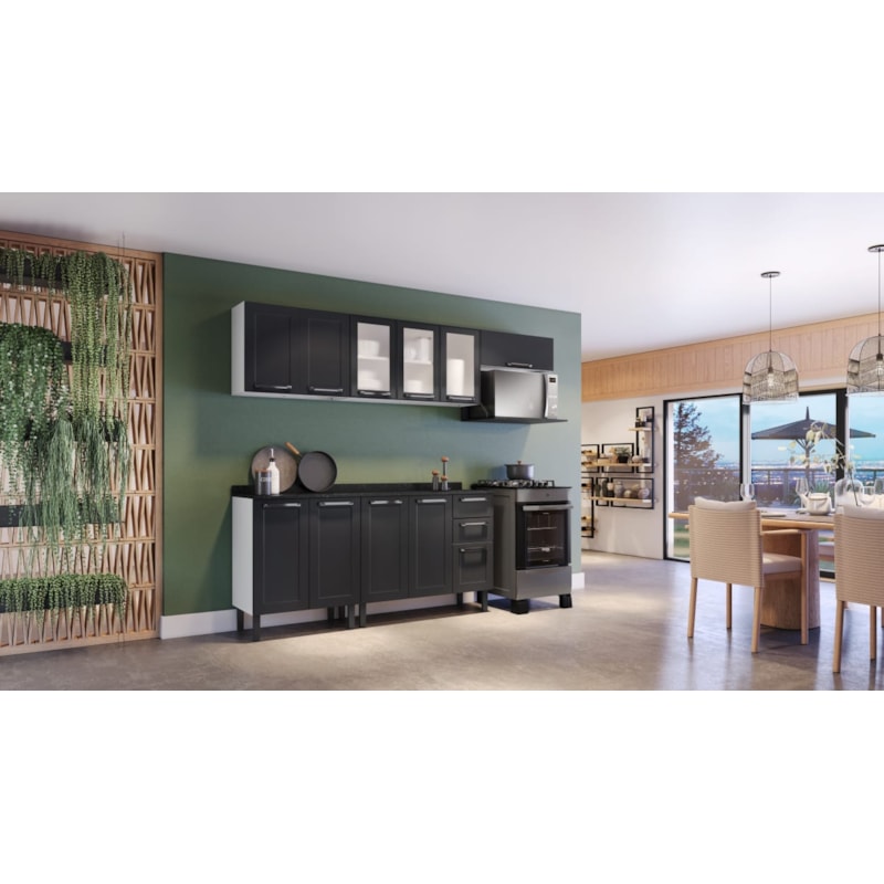 Cozinha Itatiaia Florenca 11 Portas 2 Gavetas Grafite ARM-70/BALC-70/ARM-105/BALC-105/ARM-70-bc74e478-f22e-48b7-8369-c429f20e8ffe