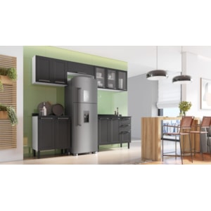 Cozinha Itatiaia Florenca 11 Portas 2 Gavetas Grafite ARM-70/BALC-70/ARM-105/BALC-105/ARM-70