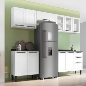 Cozinha Itatiaia Florença Completa 11 Portas 2 Gavetas Branco Modular ARM-70, BALC-105, ARM-105, BALC-70