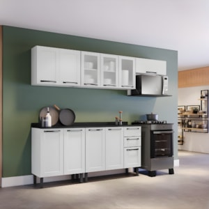 Cozinha Itatiaia Florença Completa 11 Portas 2 Gavetas Branco Modular ARM-70, BALC-105, ARM-105, BALC-70