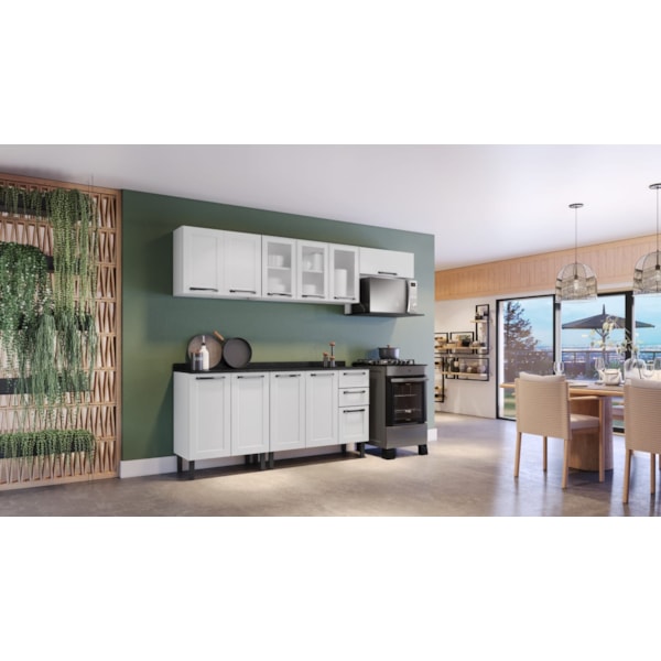 Cozinha Itatiaia Florença Completa 11 Portas 2 Gavetas Branco - Modular ARM-70, BALC-105, ARM-105, BALC-70 com Acabamento em Pintura UV-e6dcc5fd-4dd4-447f-b59b-77f50b716f37