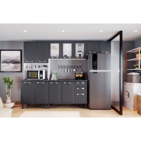 Cozinha Itatiaia New Premium 12 Portas 2 Gavetas 1 Nicho Grafite-ea31518d-cc2d-438c-a4f6-86295d6cdbad