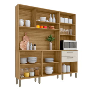 Cozinha Kits Parana Ferrara 6 Portas 2 Gavetas Freijo/Soft