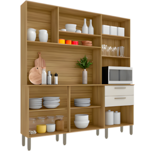 Cozinha Kits Parana Ferrara 6 Portas 2 Gavetas Freijo/Soft