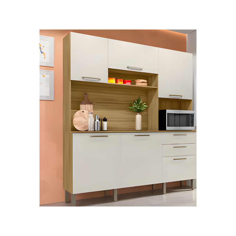 Cozinha Kits Parana Ferrara 6 Portas 2 Gavetas Freijo/Soft-0948ac0b-b0ef-4b77-a958-2ad2e83f0b85