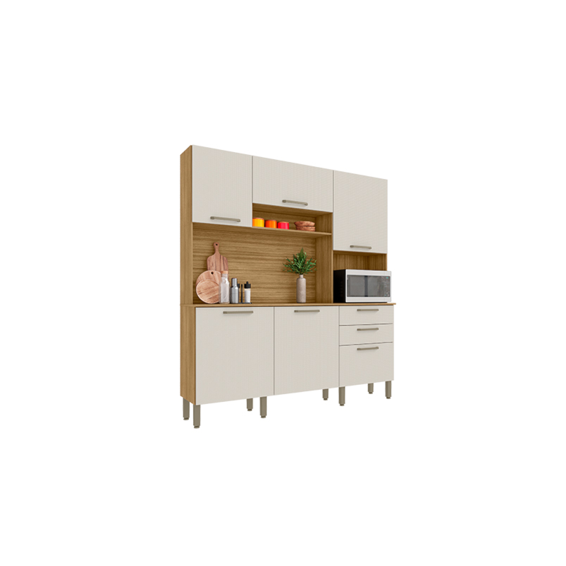 Cozinha Kits Parana Ferrara 6 Portas 2 Gavetas Freijo/Soft