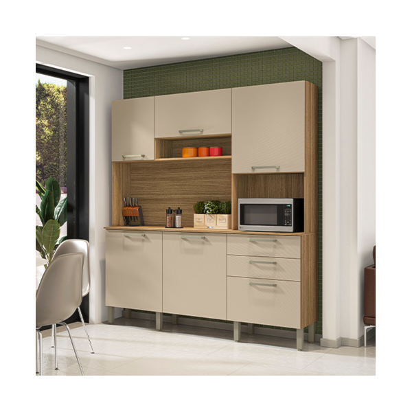 Cozinha Kits Parana Ferrara 6 Portas 2 Gavetas Freijo/Vanilla-d6b9f2d7-a913-472e-aa22-bcc74587ae75