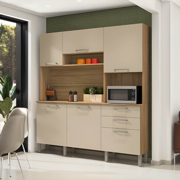 Cozinha Kits Parana Ferrara 6 Portas 2 Gavetas Freijo/Vanilla-2f47f8a8-afdf-4e12-99d1-800fa9549f9e